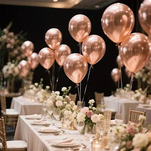 Trosjes met helium + gewichtje